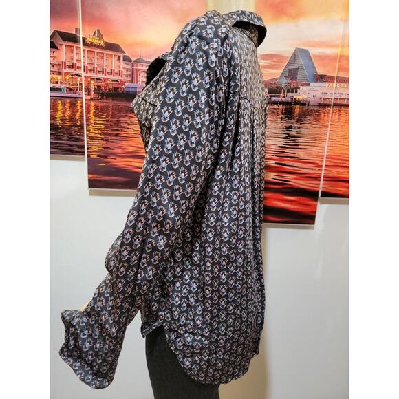 Reiss Navy/Red Lola Printed Shirt Women's US SIZE 10 NEW $260.00 #X - Picture 9 of 14